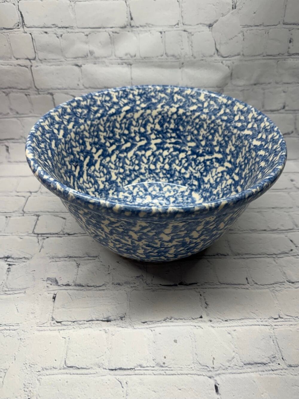 Workshops of Gerald Henn Roseville Pottery Vintage Stoneware Blue Spongeware